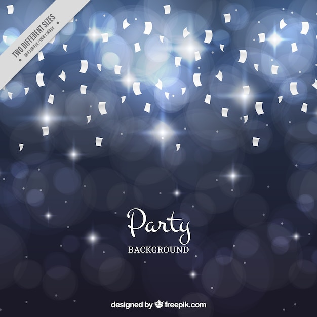 Silver party background with confetti