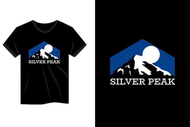Silver peak mountain blue t shirt design