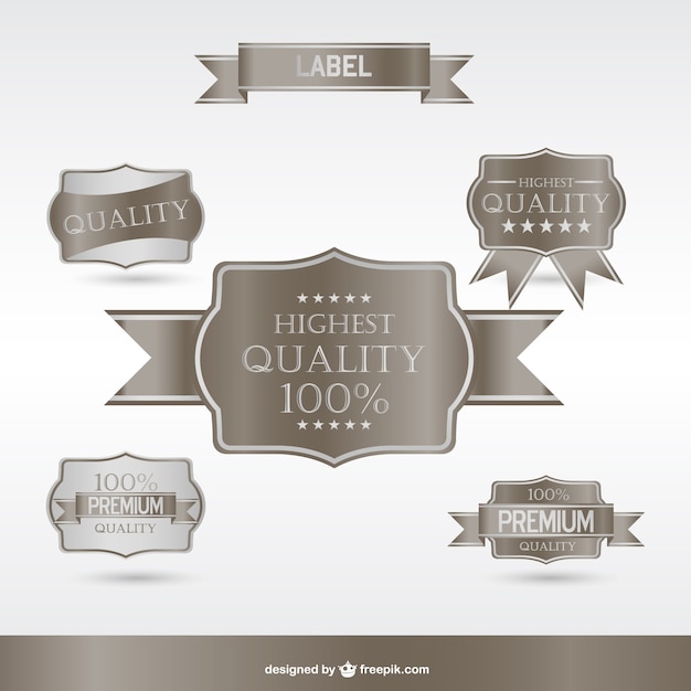 Silver premium labels and badges