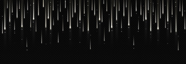 Free vector silver rain sparkles isolated on transparent