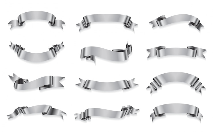 Free Vector silver ribbons collection