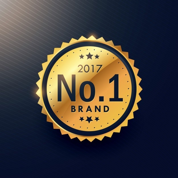 Бесплатное векторное изображение Номер один бренд золотой премиум класса люкс этикетки для рекламы вашего продвижения бренда