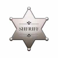 Free vector silver sheriff star isolated