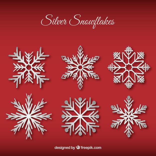 Silver snowflakes collection