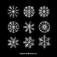 Free vector silver snowflakes