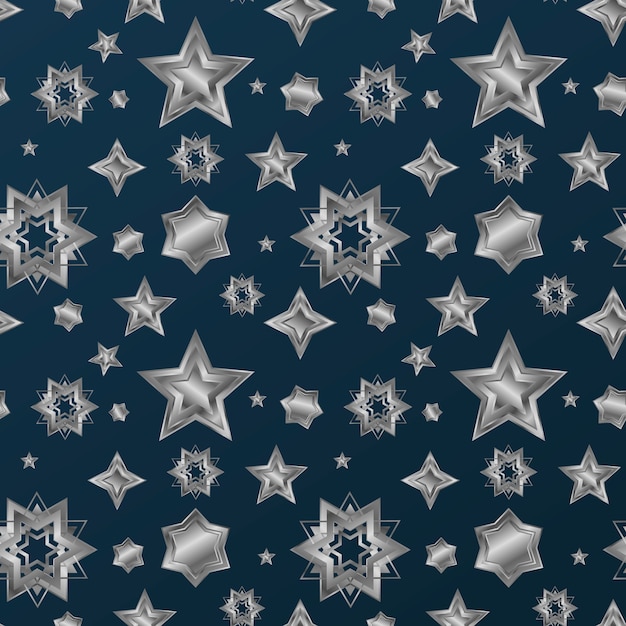 Free vector silver stars pattern design