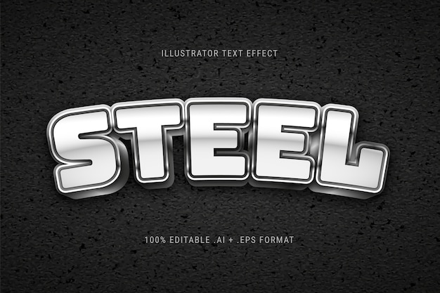 Free vector silver steel text effect