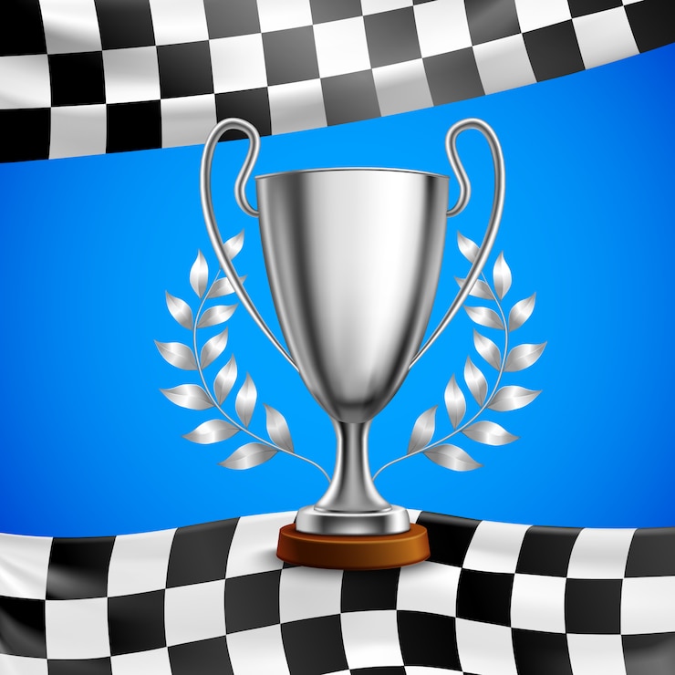 Free Vector silver winner trophy realistic poster