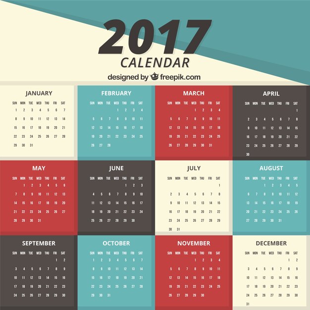 Simple 2017 calendar