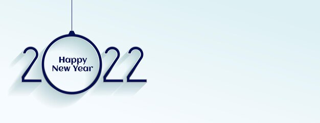 Simple 2022 happy new year design in minimalist style