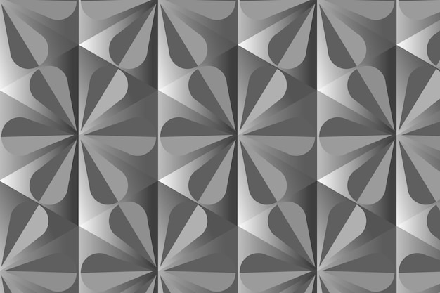 Simple 3D geometric pattern vector grey background