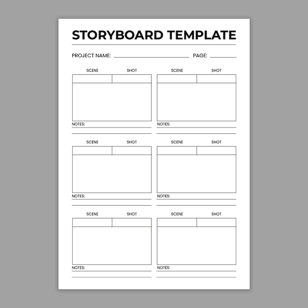 Vettore gratuito storyboard semplice da 6 riquadri