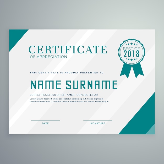 Free vector simple achievement certificate template