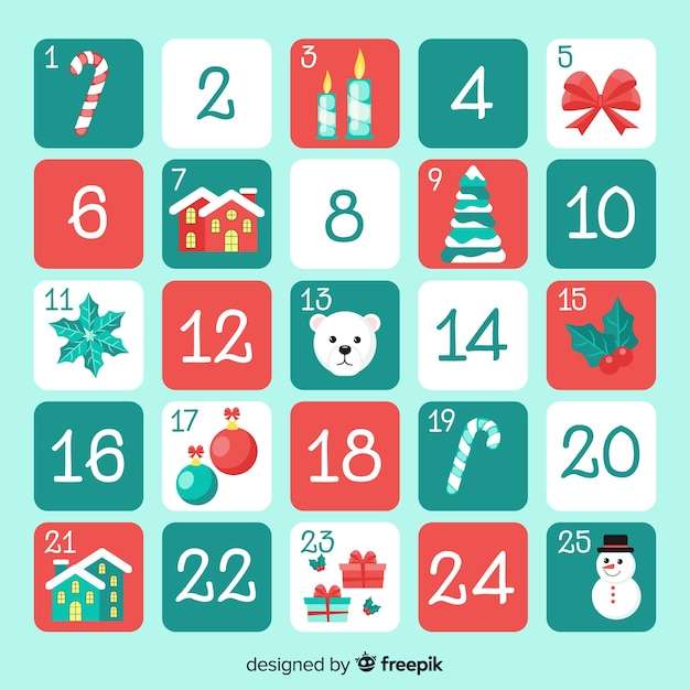Semplice calendario dell'avvento