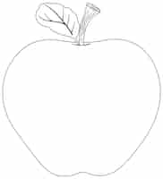 Vettore gratuito illustrazione semplice di apple line art