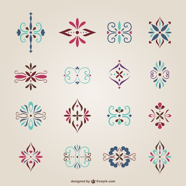 Free vector simple arabic style ornaments