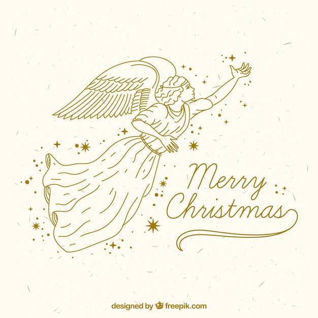 Free vector simple background with a golden angel