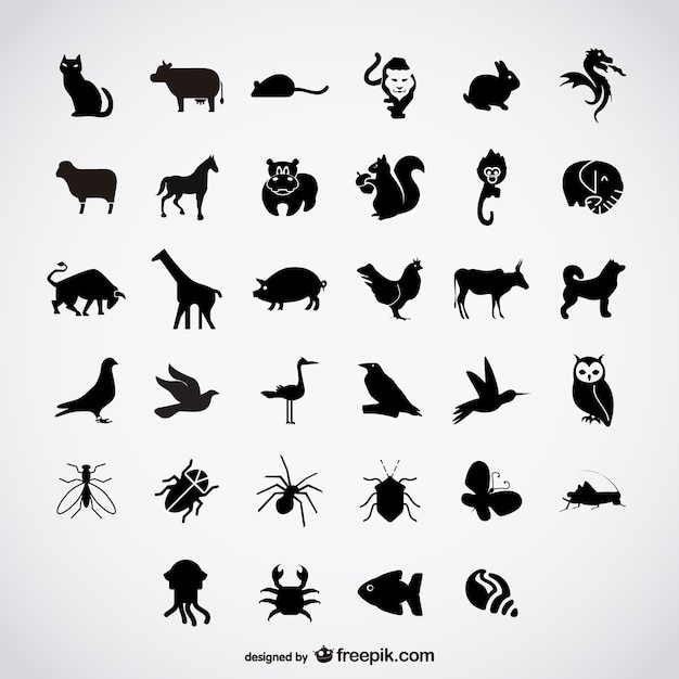 動物のシルエット 画像 無料のベクター ストックフォト Psd