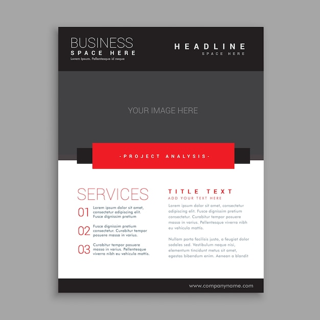 Vettore gratuito disegno rosso e nero business brochure