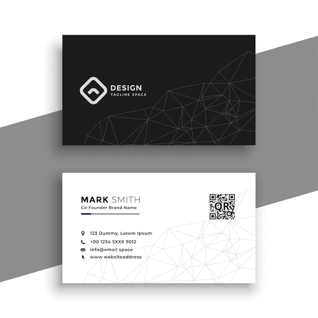 Free vector simple black and white business card