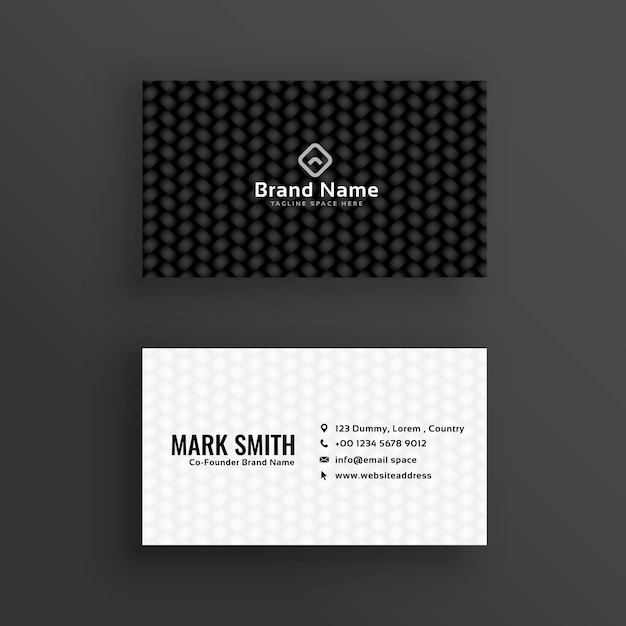 Simple black and white dark business card design