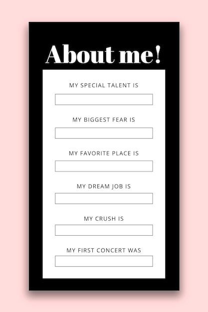 Simple blank survey instagram story