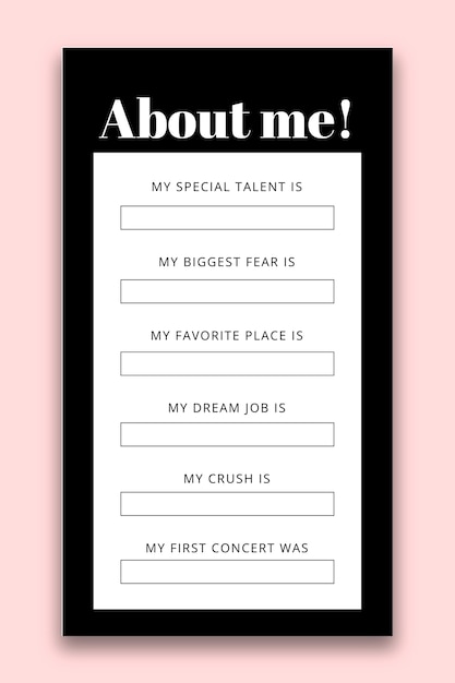 Free vector simple blank survey instagram story