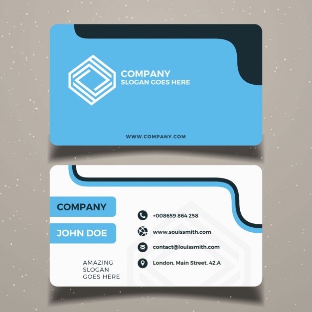 Simple blue business card template