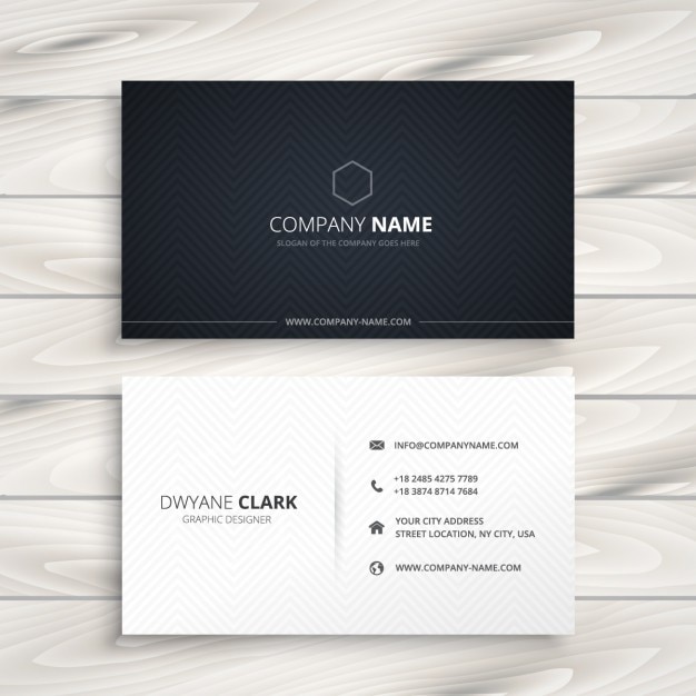 Simple business card black and white