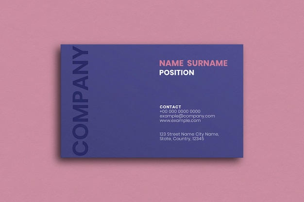 Free vector simple business card design in purple tone