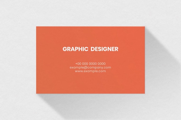 Free vector simple business card mockup in orange tone