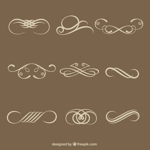 Simple calligraphic decorative elements