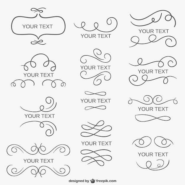 Free vector simple calligraphic logo templates