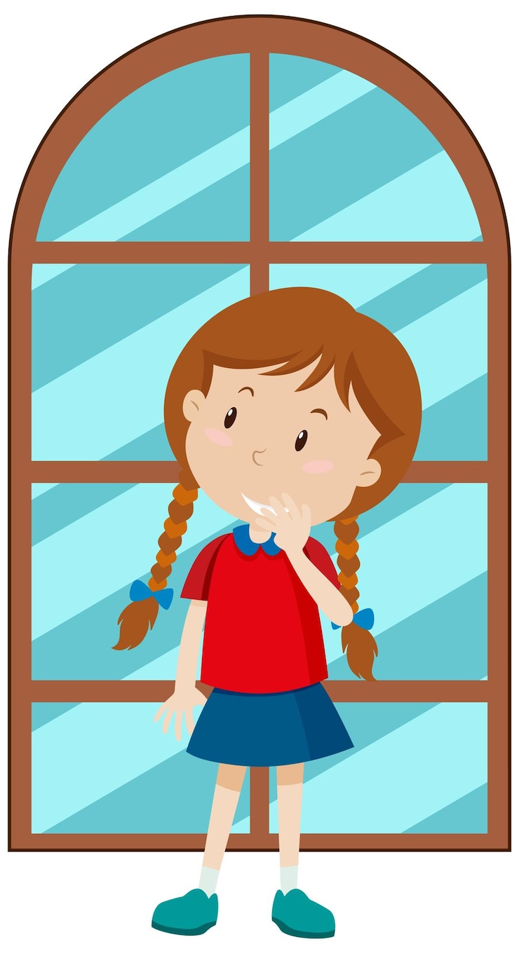 Free Vector simple cartoon character of a girl