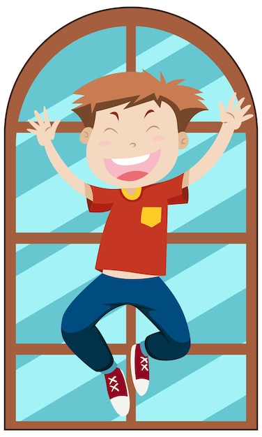 Free vector simple cartoon character of happy man