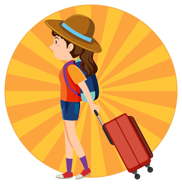 Free vector simple character of tourist girl