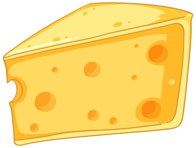 Simple cheese isolated cartoon