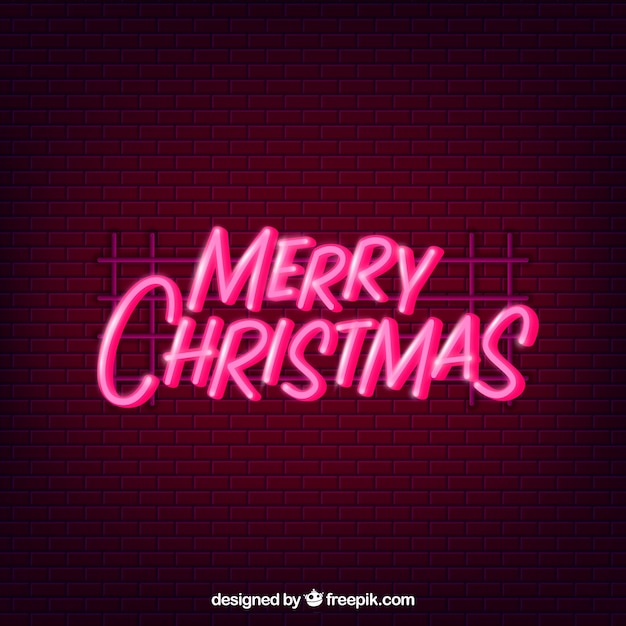 Free vector simple christmas background in pink neon