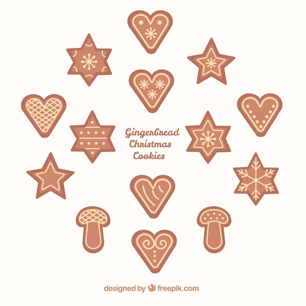 Free vector simple christmas cookies pack