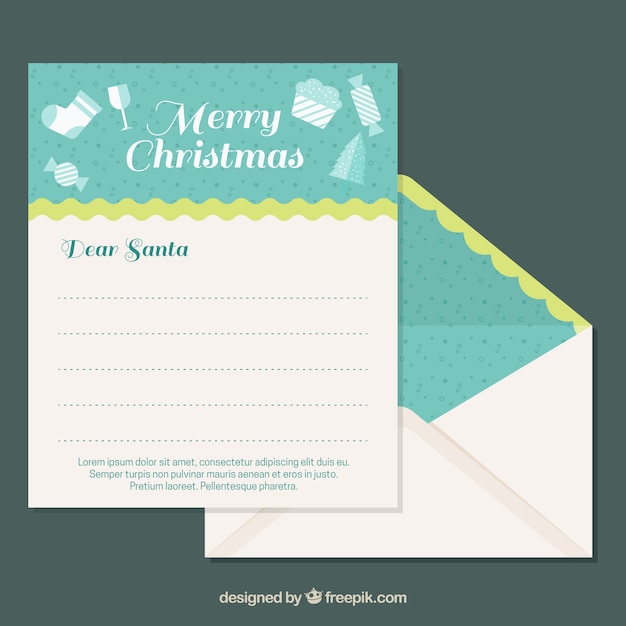 봉투와 간단한 크리스마스 편지