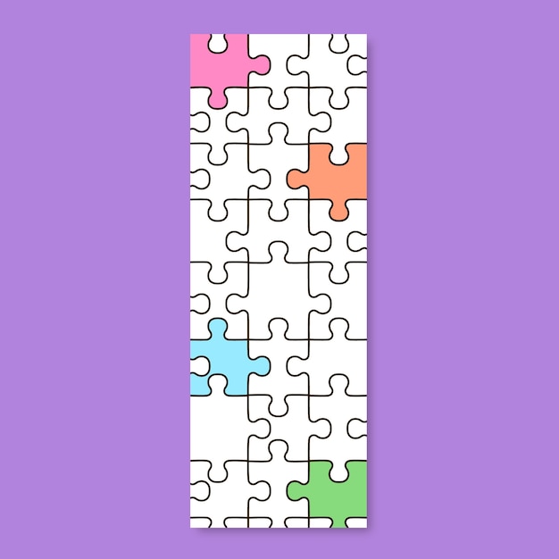 Simple coloring puzzle bookmark