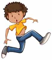 Free vector a simple coloured drawing of a boy dancing