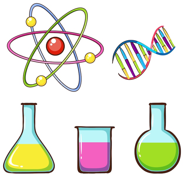 Simple coloured sketches of lab samples