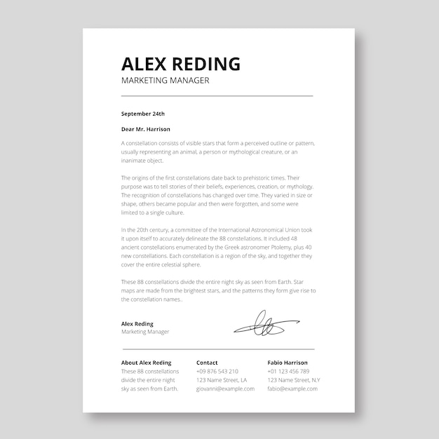 Free vector simple cover letter