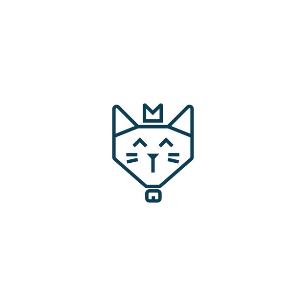 Download Free Simple Cute Happy King Cat Face Wears Crown Monoline Logo Emblem Badge Premium Vector Use our free logo maker to create a logo and build your brand. Put your logo on business cards, promotional products, or your website for brand visibility.