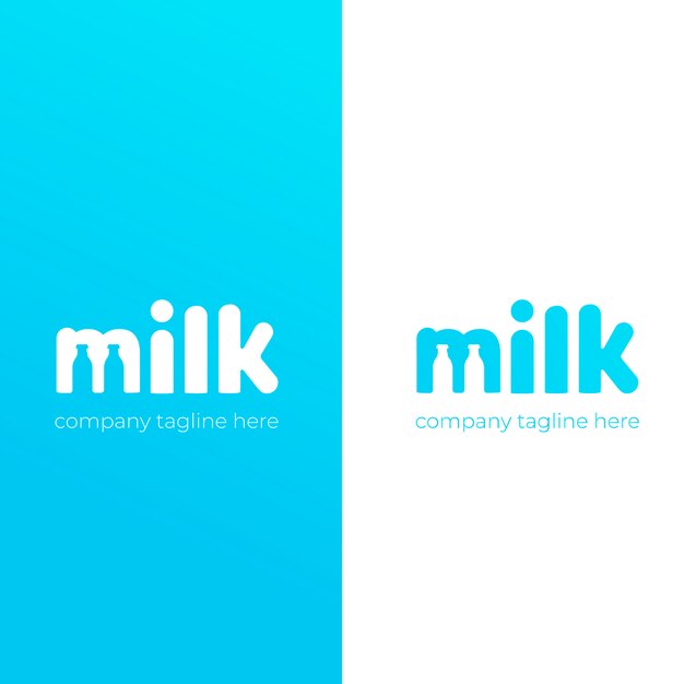 牛乳のブランドのためのシンプルでかわいいロゴ。