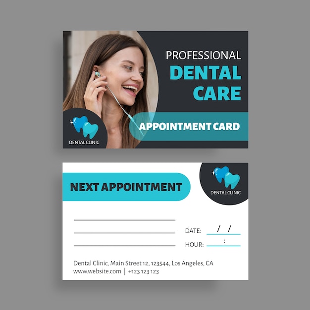Free vector simple dental appointment business card