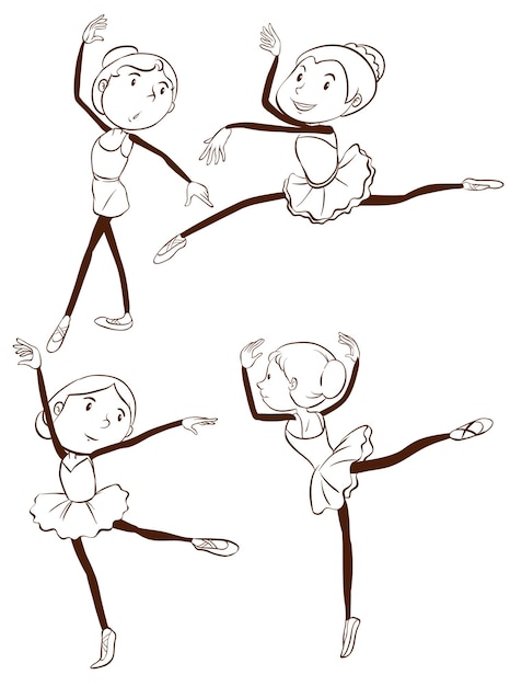 Free vector a simple drawing of the ballet dancers