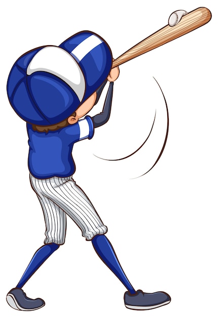 Vettore gratuito un semplice disegno di un giocatore di baseball