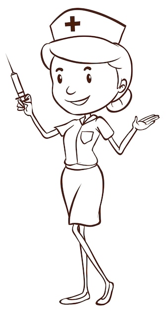 Free Vector a simple drawing of a female doctor